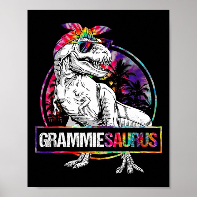 Grammiesaurus Dinosaur Grammie Saurus passende Kra Poster (Vorne)