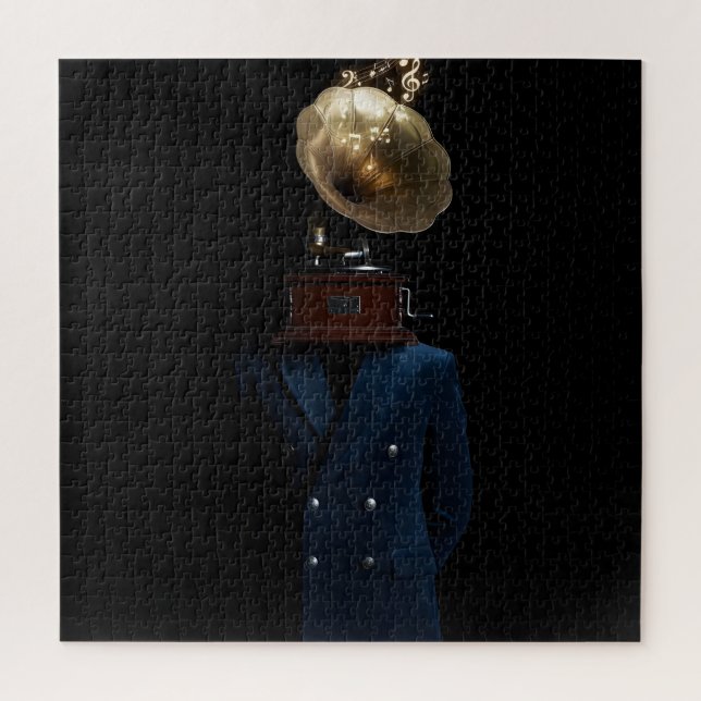 Grammofon-Kopf Gentleman Puzzle (Vertikal)