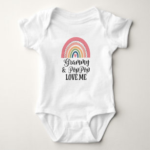 Grammy and PopPop Liebe Me Regenbogen Baby Strampler