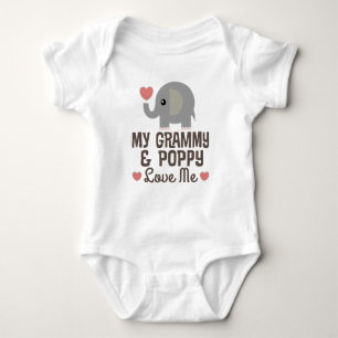 Grammy and Poppy Liebe Me Elefant Baby Strampler