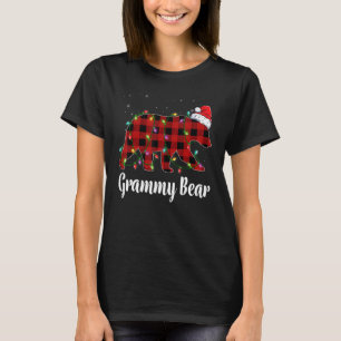 Grammy Bär Büffel Rot Kariert Passende Familie Wei T-Shirt