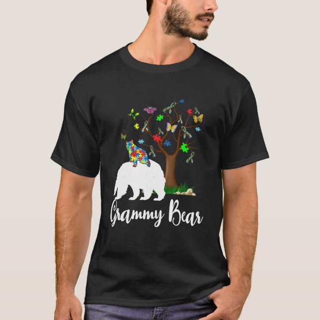 Grammy Bear Autism Awareness Liebe Support T Shirt (Vorderseite)
