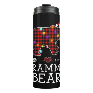Grammy Bear Christmas Pajama Red Pläd Thermosbecher