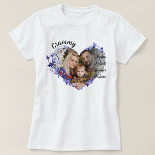 Grammy Blume Herz mit Grandkids Names & Foto T-Shirt