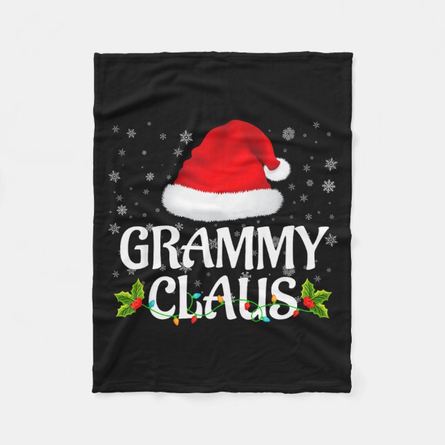 Grammy Claus Christmas Lights Santa Pajama Family  Fleecedecke (Vorderseite)