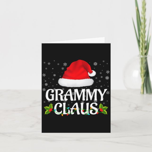 Grammy Claus Christmas Lights Santa Pajama Family  Karte (Vorderseite)