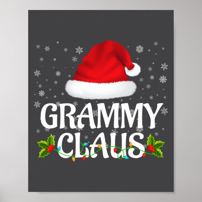 Grammy Claus Christmas Lights Santa Pajama Family  Poster (Vorne)