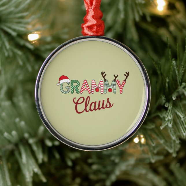 Grammy Claus Weihnachten Grandma Geschenk Xmas Ornament Aus Metall (Baum)