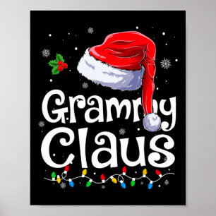 Grammy Claus Weihnachten Santa passende Familien-W Poster