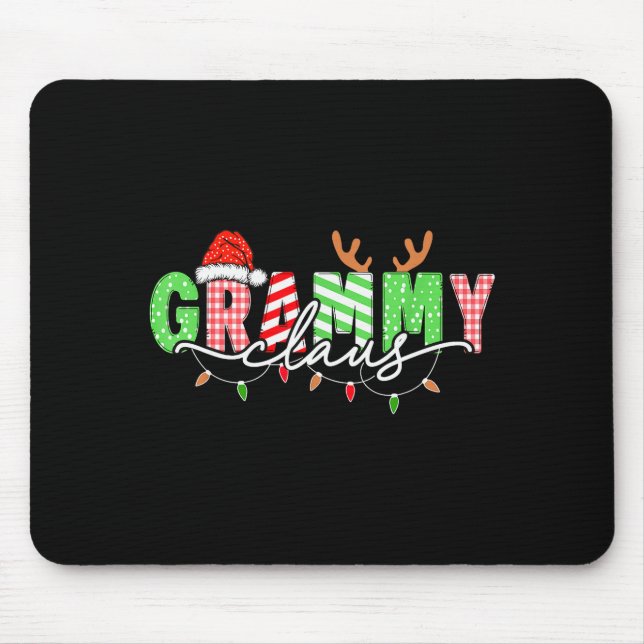 Grammy Claus Xmas Christmas Lights Pajama Family M Mousepad (Vorne)