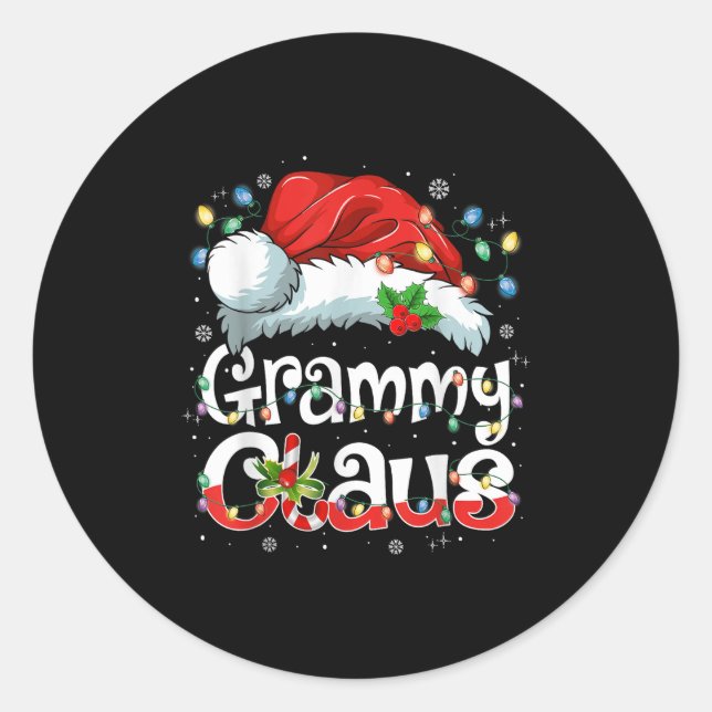 Grammy Claus Xmas Santa Matching Family Christmas  Runder Aufkleber (Vorderseite)