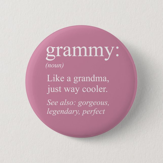 Grammy Definition, Oma, Nana-Geschenk Button (Vorderseite)