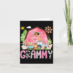 Grammy des Geburtstagsmädchens passendes rosa Farm Karte