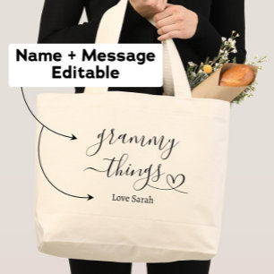 Grammy Dings Custom Geschenk von Grandkids Jumbo Stoffbeutel
