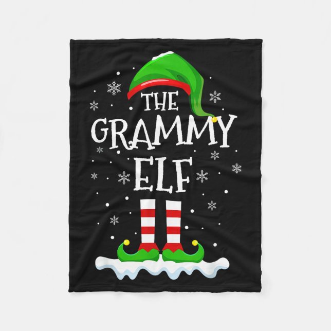 Grammy Elf Squad Xmas Family Matching Group Christ Fleecedecke (Vorderseite)