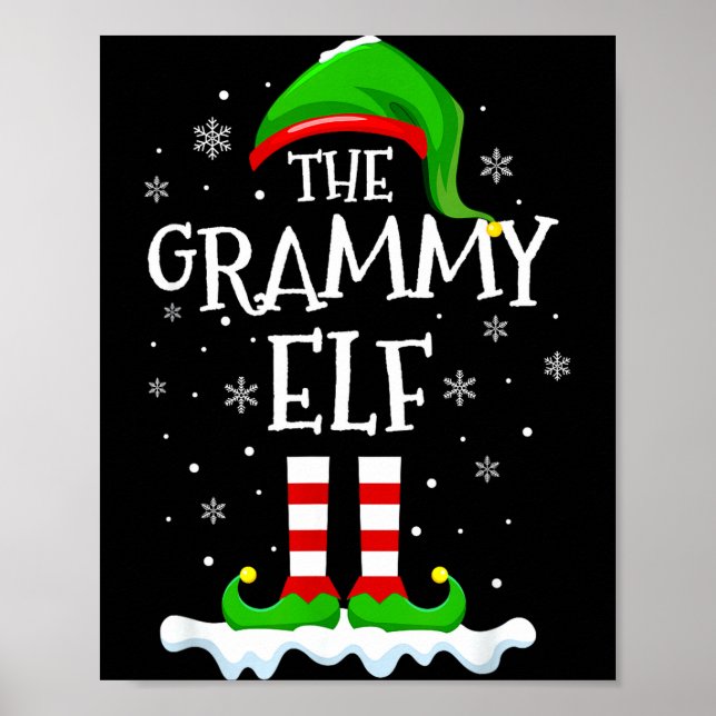 Grammy Elf Squad Xmas Family Matching Group Christ Poster (Vorne)