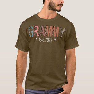 Grammy Est 2022 Leopard Schwangerschaft Mama Fraue T-Shirt