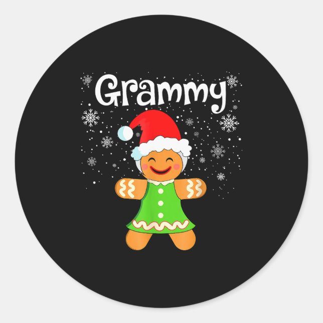 Grammy Gingerbread Family Matching Christmas Women Runder Aufkleber (Vorderseite)