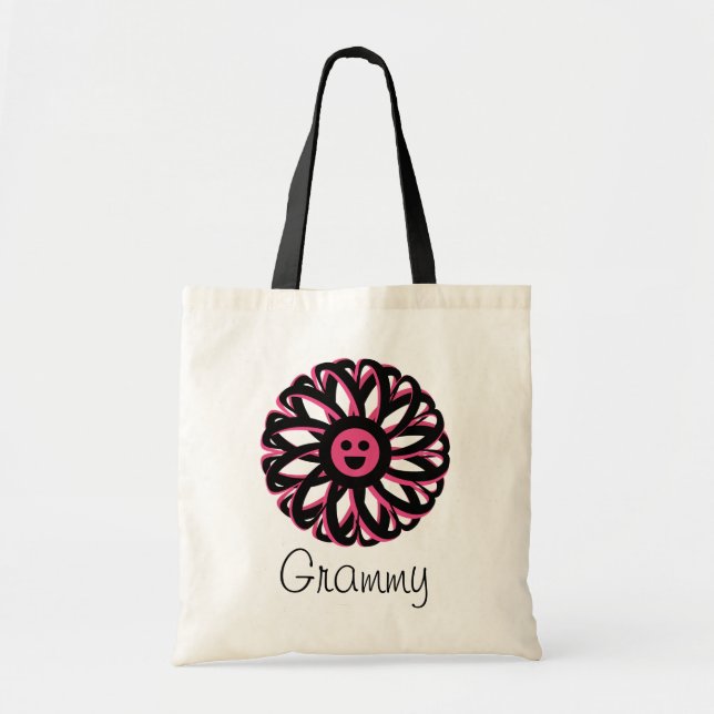Grammy Hübsche Blume Tote Bag Tragetasche (Vorne)