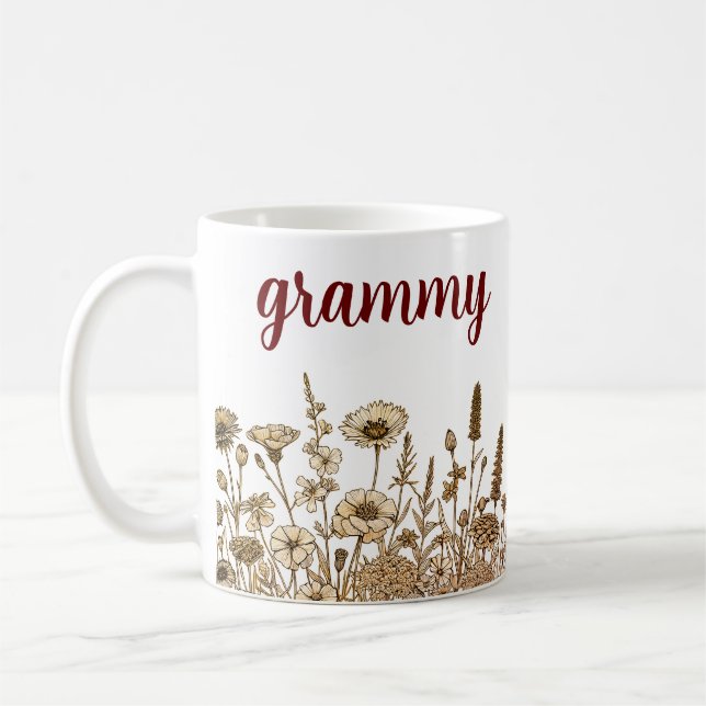Grammy Modernes Blumendesign Kaffeetasse (Links)