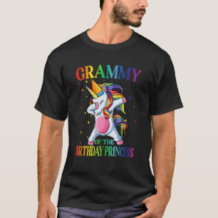 Grammy of the Birthday Princess Girl Dabbing Unico T-Shirt