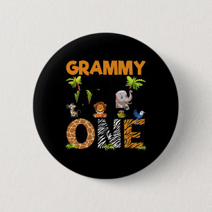 Grammy of the Birthday Wild One Safari Boy Family Button