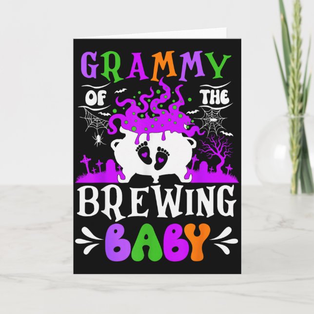 Grammy Of The Brewing Baby Grandma To Be Halloween Karte (Vorderseite)
