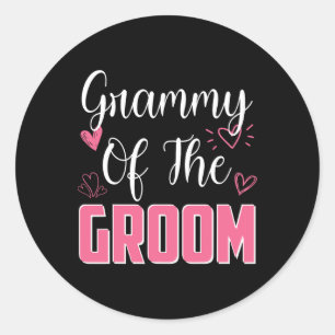 Grammy of the Groom Family Wedding Party Husband T Runder Aufkleber