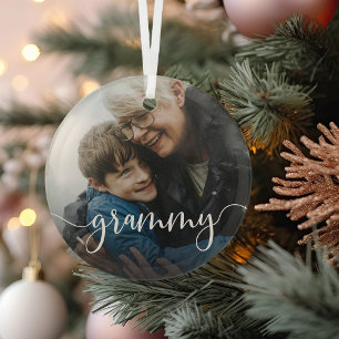 Grammy Oma Script Overlay Ornament Aus Glas