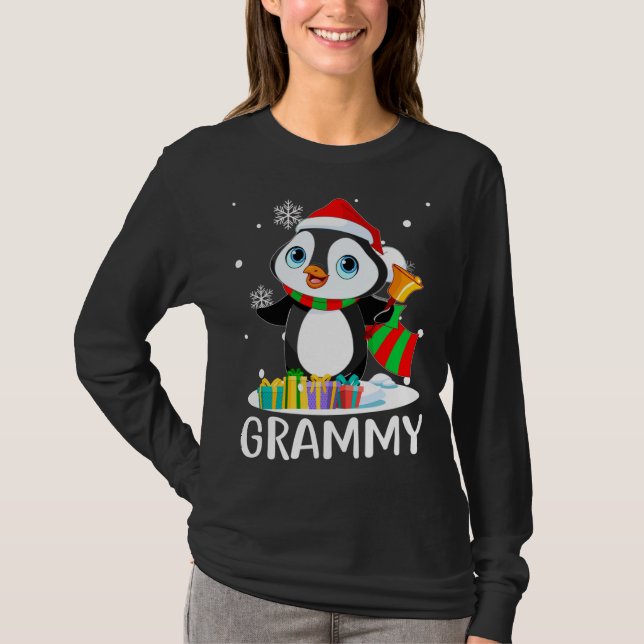 Grammy Penguins Weihnachtsmannmütze Weihnachten-Ma T-Shirt (Vorderseite)