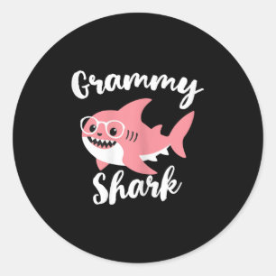 Grammy Shark Mother's Day Oma Funny Runder Aufkleber