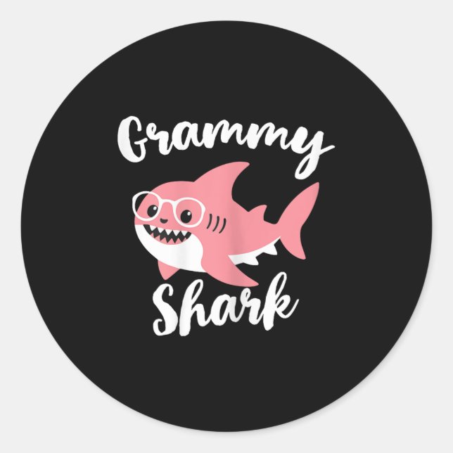 Grammy Shark Mother's Day Oma Funny Runder Aufkleber (Vorderseite)