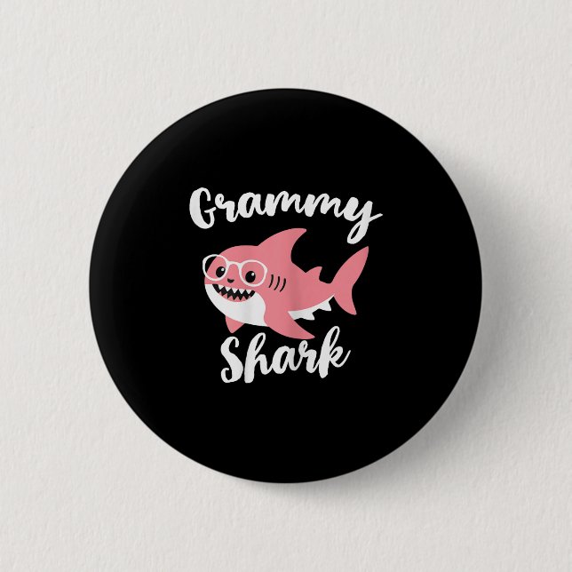 Grammy Shark Muttertag Oma Lustig  Button (Vorderseite)