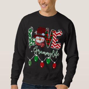 Grammy Snowman Liebe Grammy Life Christmas Red Pla Sweatshirt