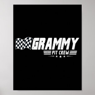 Grammy T Crew Rennwagen Geburtstag Familie Rennen Poster
