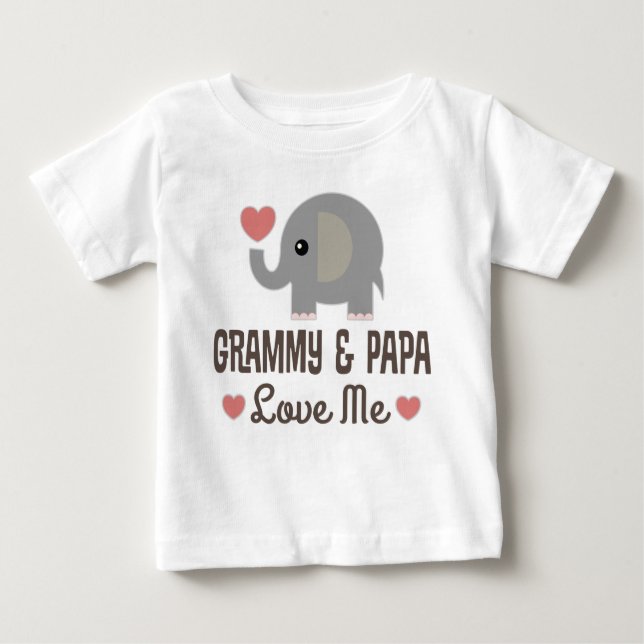 Grammy und Papa Liebe Me Grandson Baby T-shirt (Vorderseite)