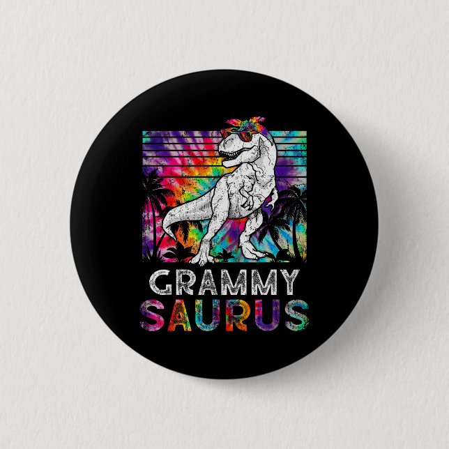 Grammysaurus Dinosaur Grammy Saurus Familie Passen Button (Vorderseite)