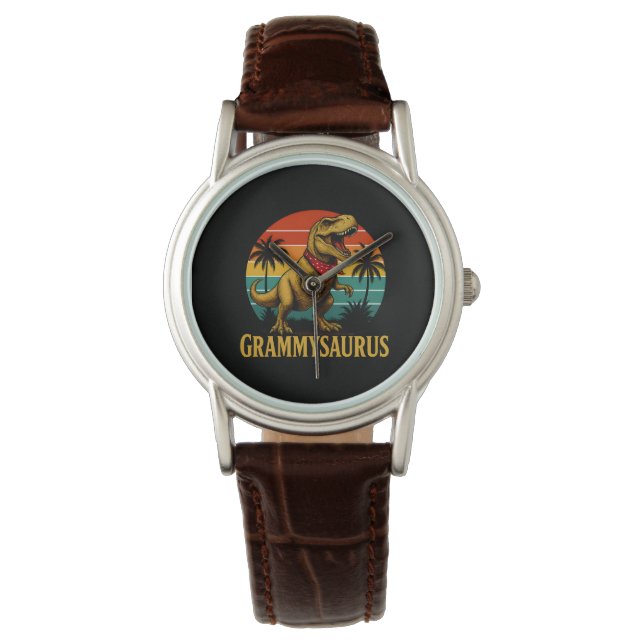 Grammysaurus T Rex Dinosaur Grammy Mütter Tag Armbanduhr (Vorderseite)