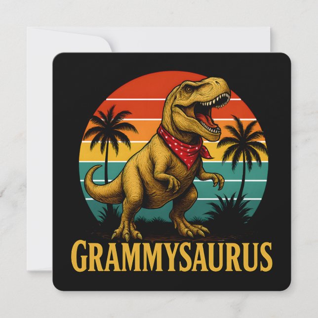 Grammysaurus T Rex Dinosaur Grammy Mütter Tag Einladung (Vorderseite)