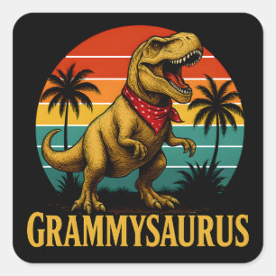 Grammysaurus T Rex Dinosaur Grammy Mütter Tag Quadratischer Aufkleber