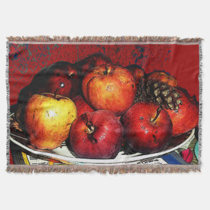 Gramnals Haufen roter Äpfel - schwarze Kleider Decke