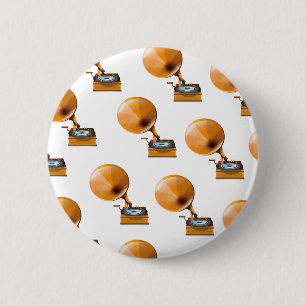 Gramophon Record Pattern. Button