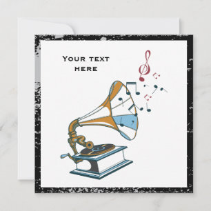 Gramophon-Retro-Einladung Einladung