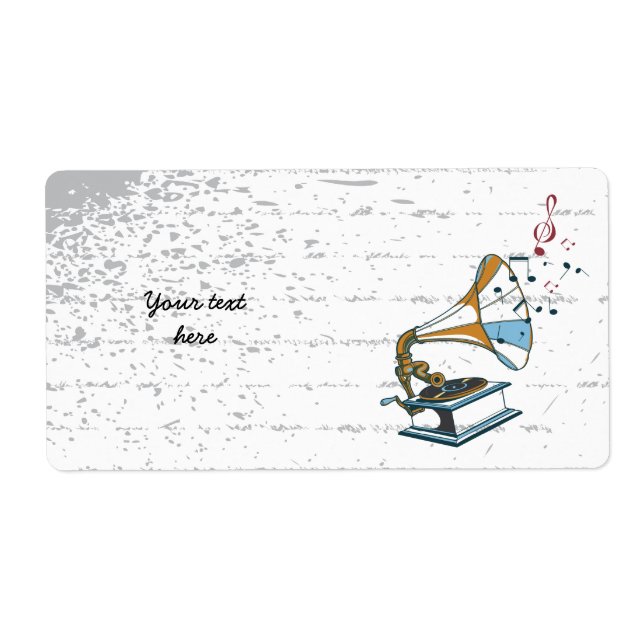 Gramophon-Retrotikett (Vorne)