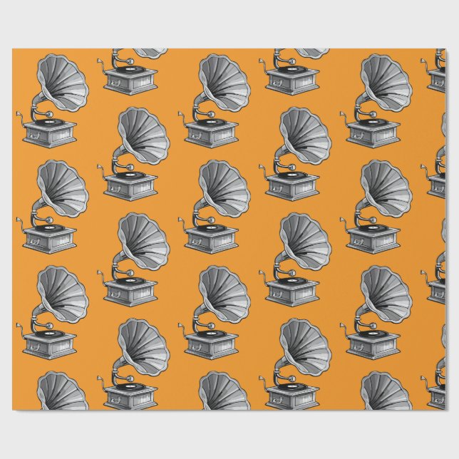 Gramophone Geschenkpapier (Flach)