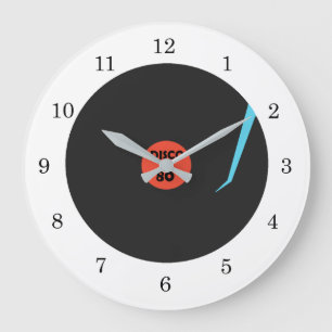Gramophone Record Clock - Disco 80' Dance Große Wanduhr