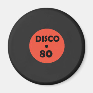 Gramophone Record Fun Magnet - Retro Disco Party