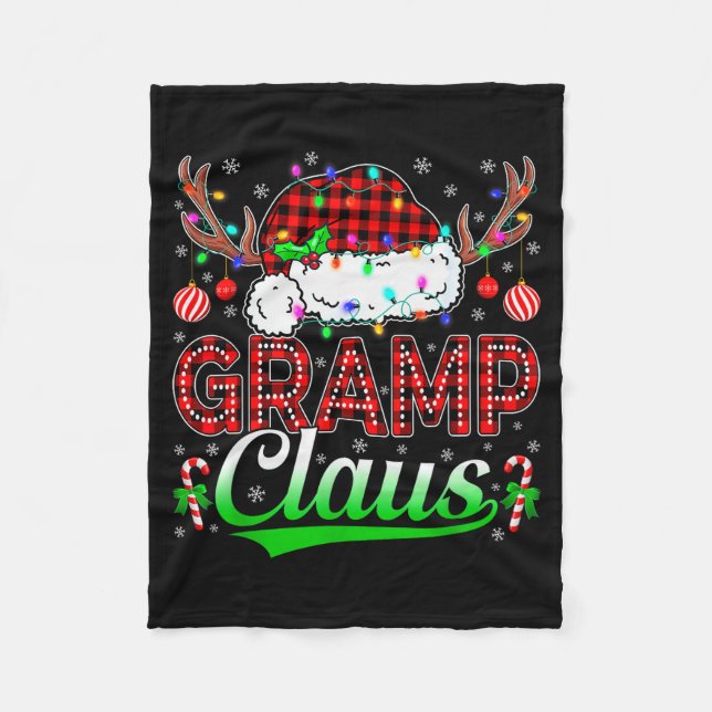 Gramp Claus Christmas Lights Matching Family Xmas  Fleecedecke (Vorderseite)