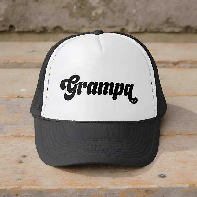 Grampa 20XX Retro Vibe Typography  Truckerkappe (Von Creator hochgeladen)