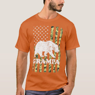 Grampa Bear Camping Wandern Camouflage USA T-Shirt